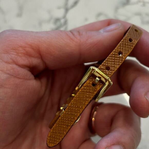 Michael Kors Brown Leather Gold Tone Studded Bracelet - Picture 5 of 5